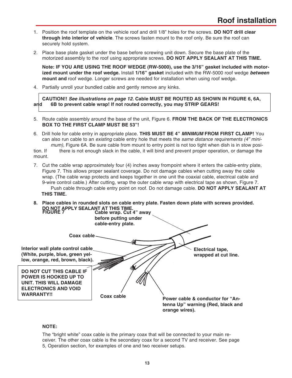 Roof installation | Winegard AS-2003 User Manual | Page 13 / 24