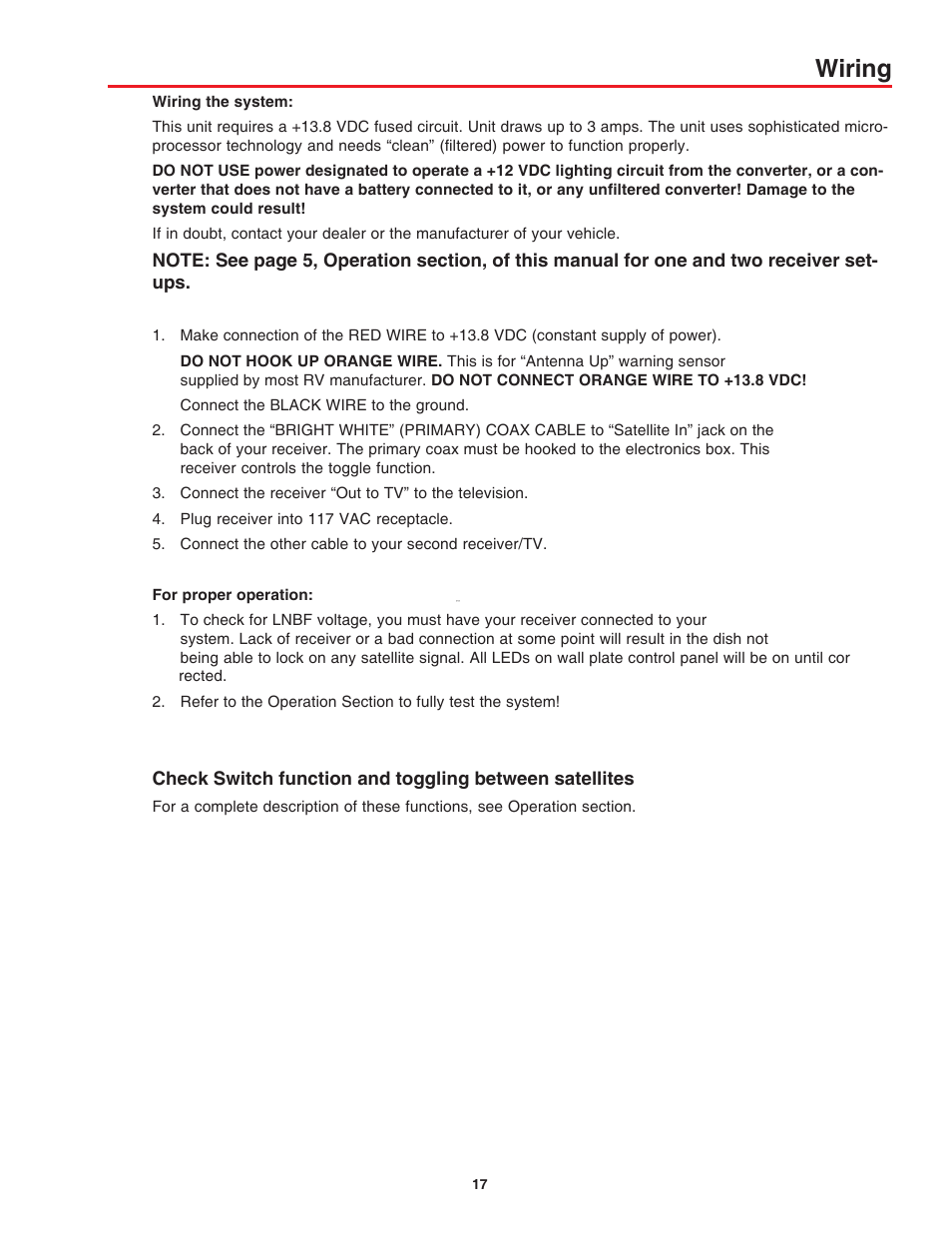 Wiring | Winegard AS-2003 User Manual | Page 17 / 24