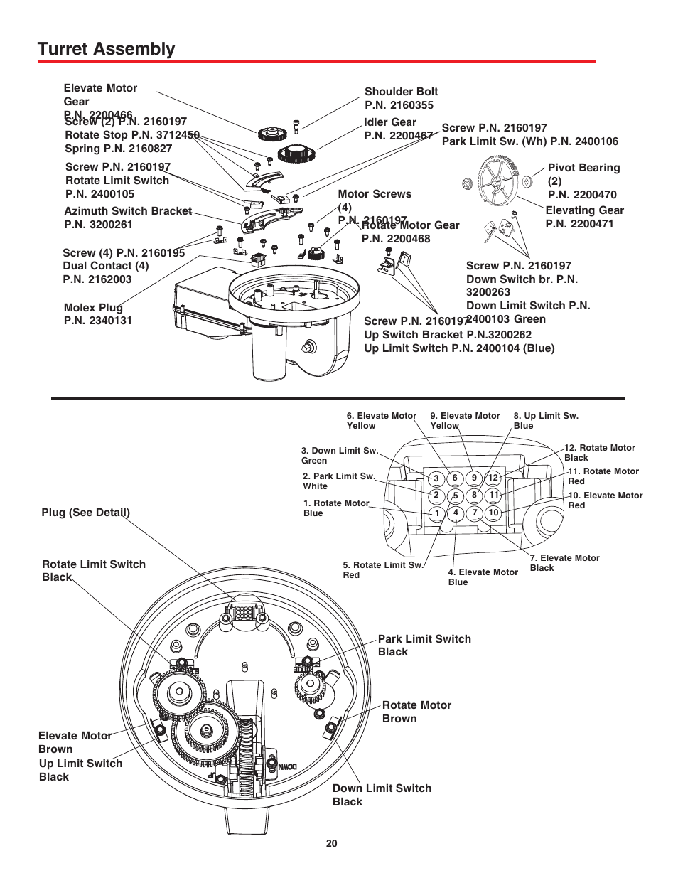 Turret assembly | Winegard AS-2003 User Manual | Page 20 / 24