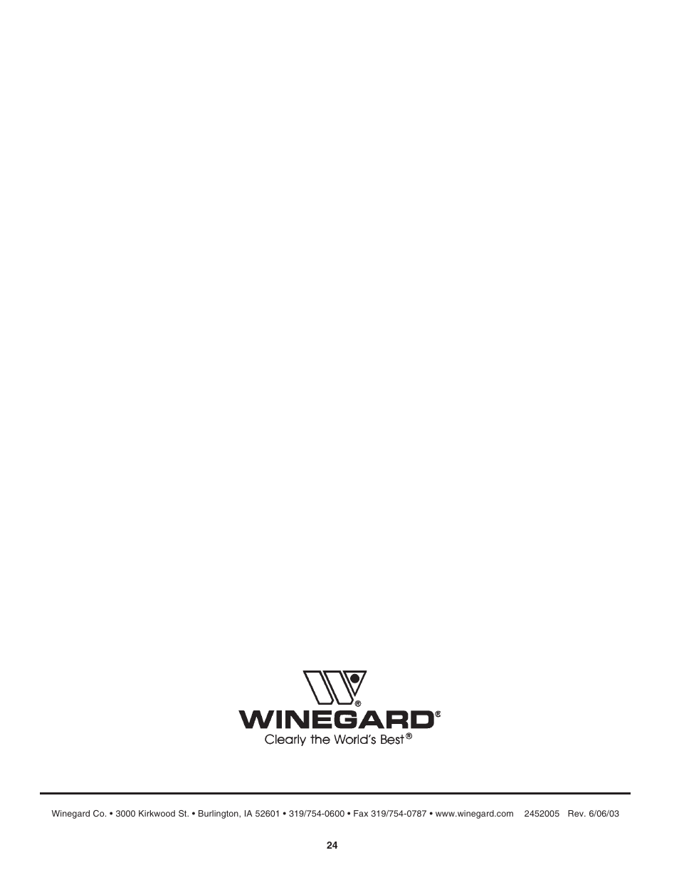 Winegard AS-2003 User Manual | Page 24 / 24