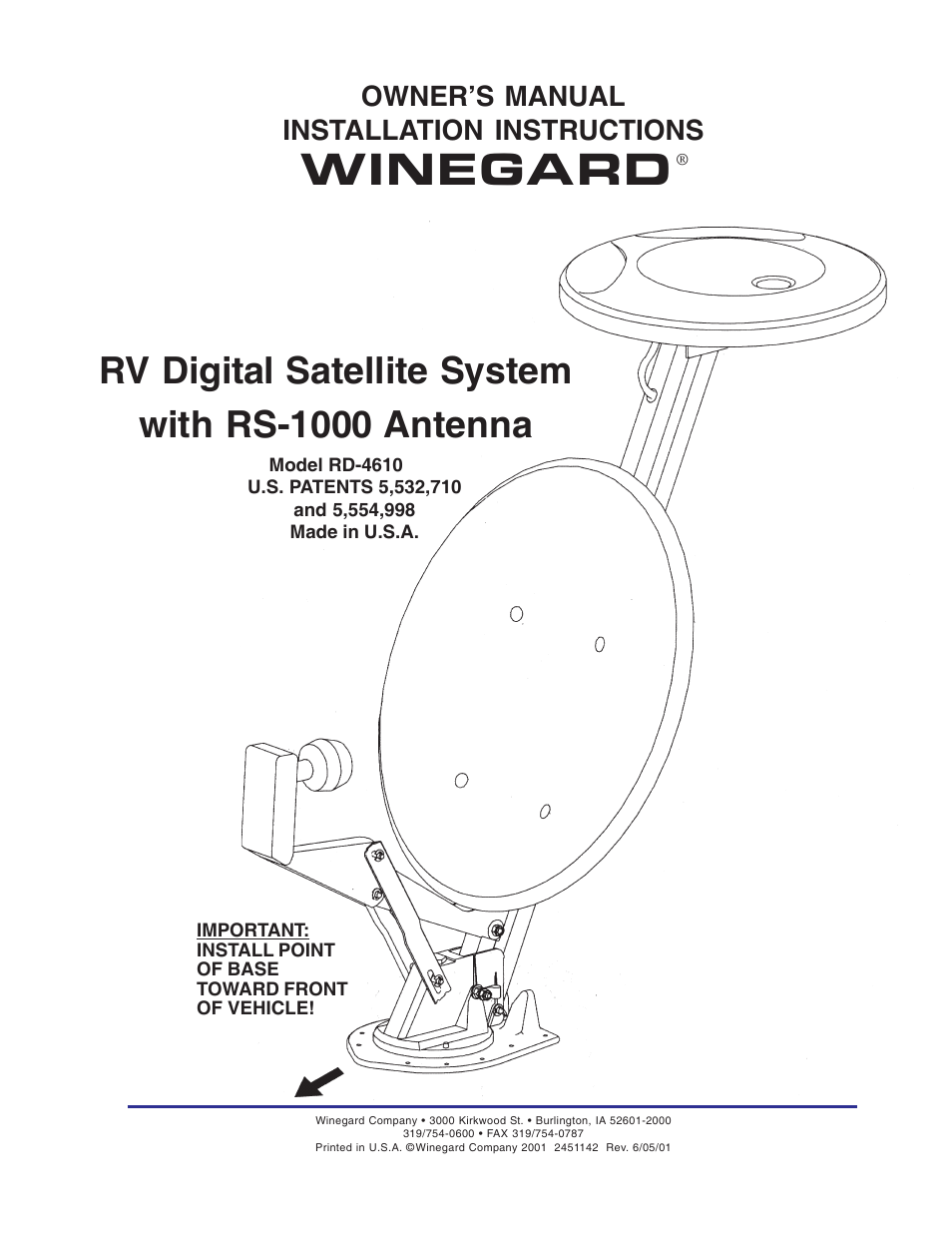Winegard RD-4610 User Manual | 16 pages