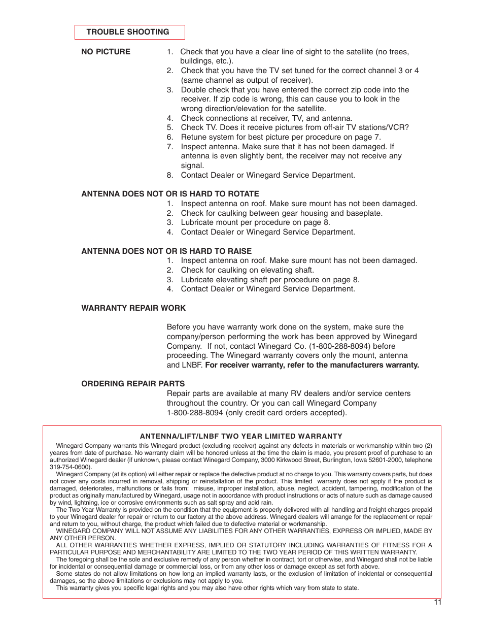 Winegard RD-4610 User Manual | Page 11 / 16