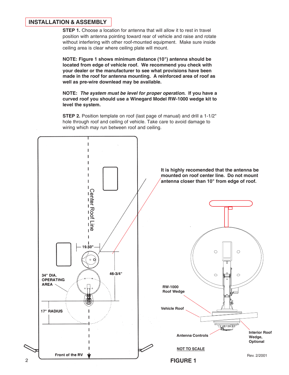 Figure 1 installation & assembly | Winegard RD-4610 User Manual | Page 2 / 16