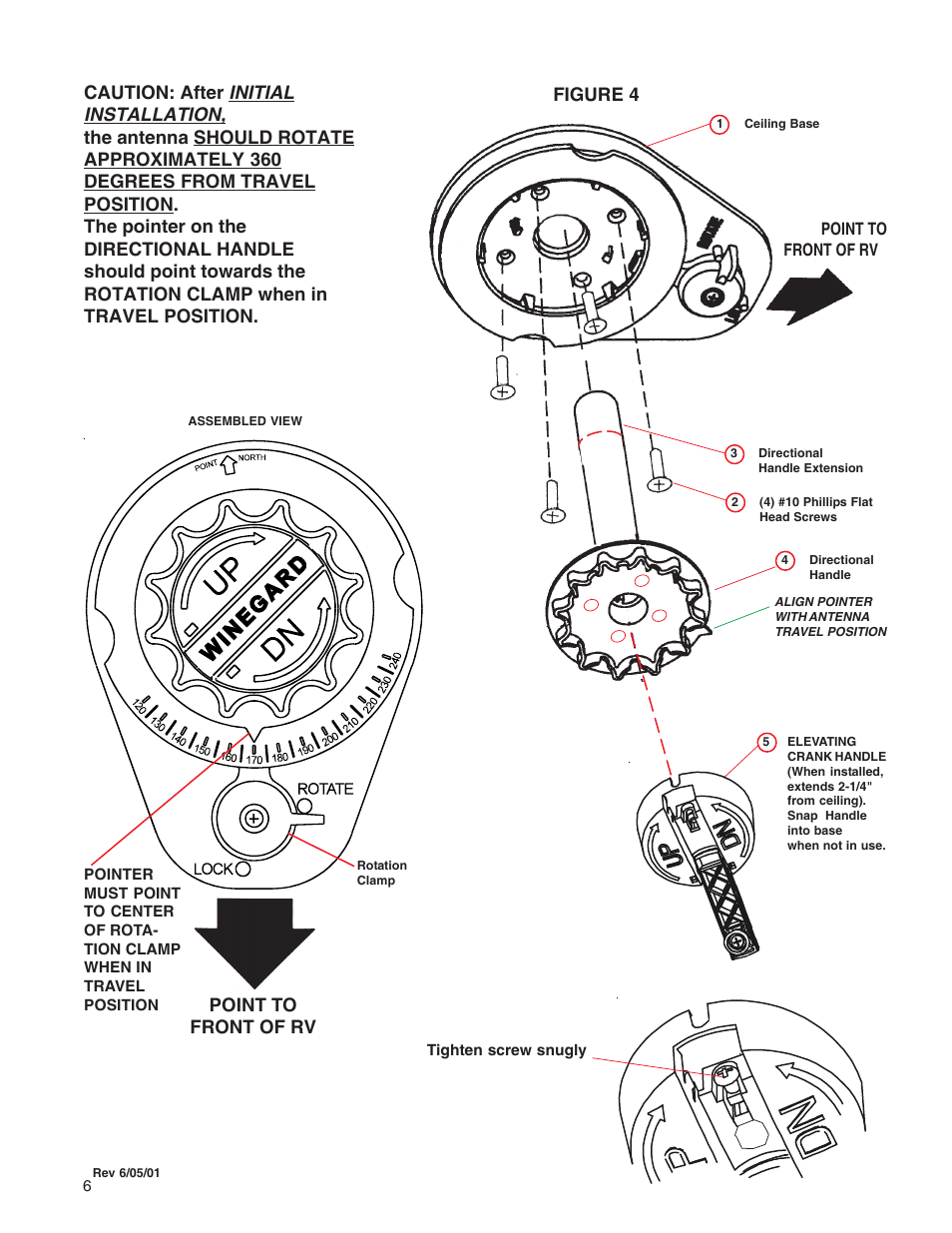 Figure 4, Point to front of rv | Winegard RD-4610 User Manual | Page 6 / 16