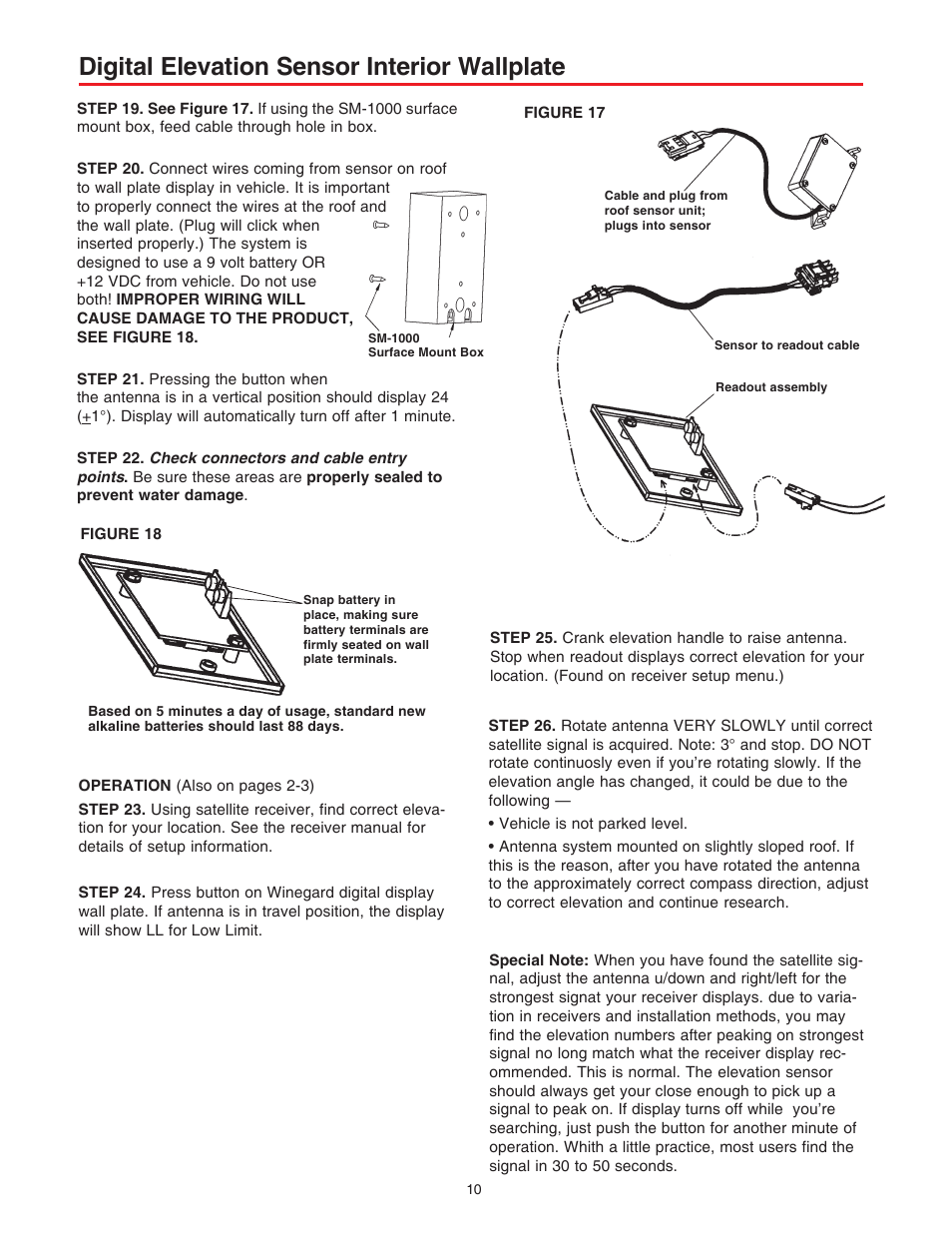 Digital elevation sensor interior wallplate | Winegard RM-DM00 User Manual | Page 10 / 19