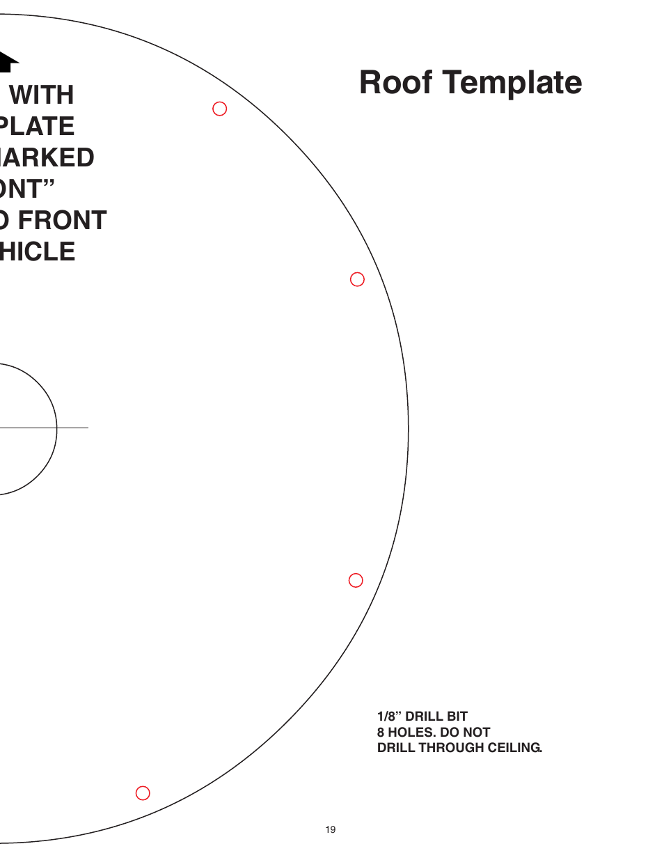 Roof template, With plate marked ont” o front hicle | Winegard RM-DM00 User Manual | Page 19 / 19