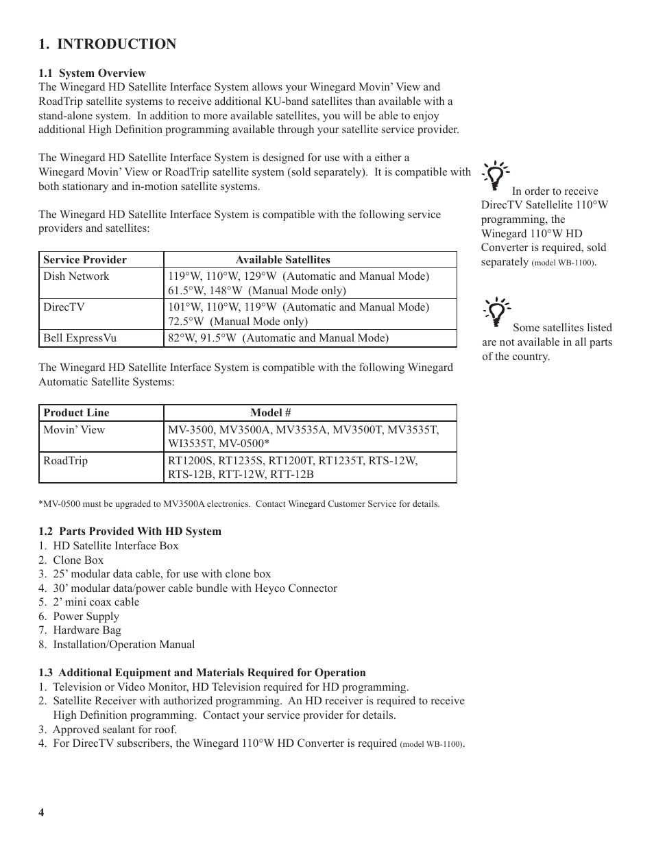 Introduction | Winegard WB-2000 User Manual | Page 6 / 39