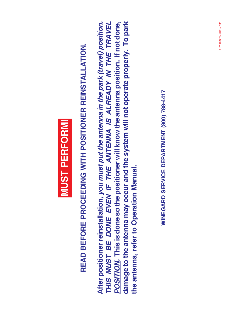 Must perform | Winegard RD-9946 User Manual | Page 18 / 77