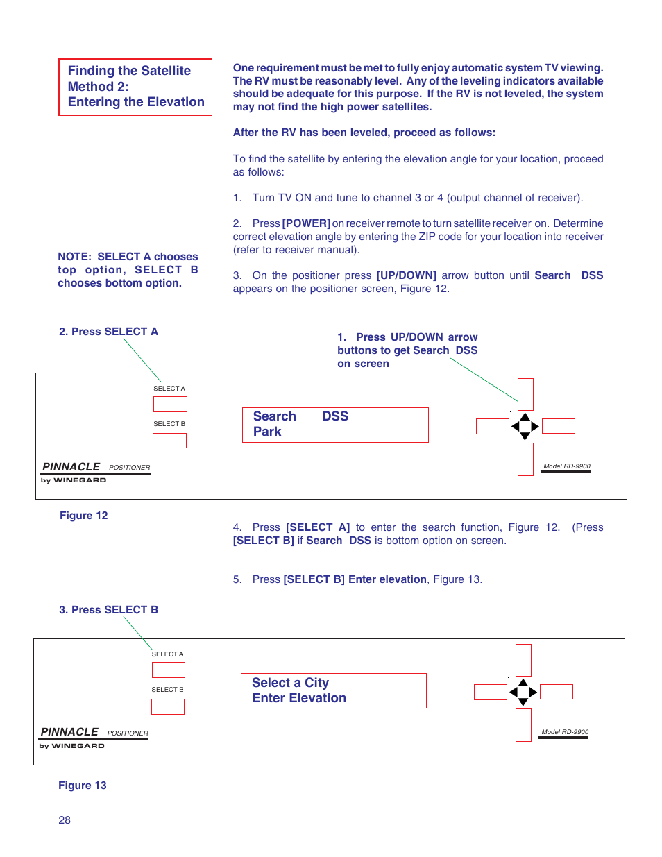 Select a city enter elevation | Winegard RD-9946 User Manual | Page 28 / 77