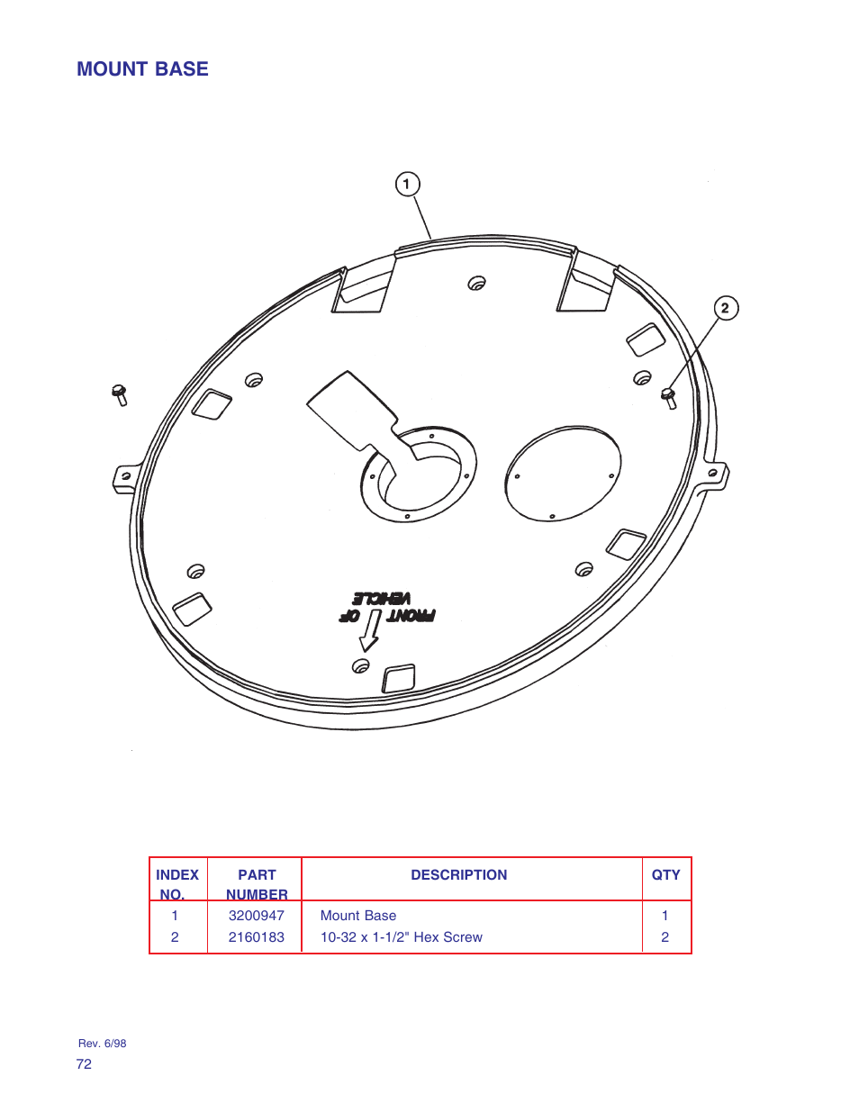 Mount base | Winegard RD-9946 User Manual | Page 72 / 77