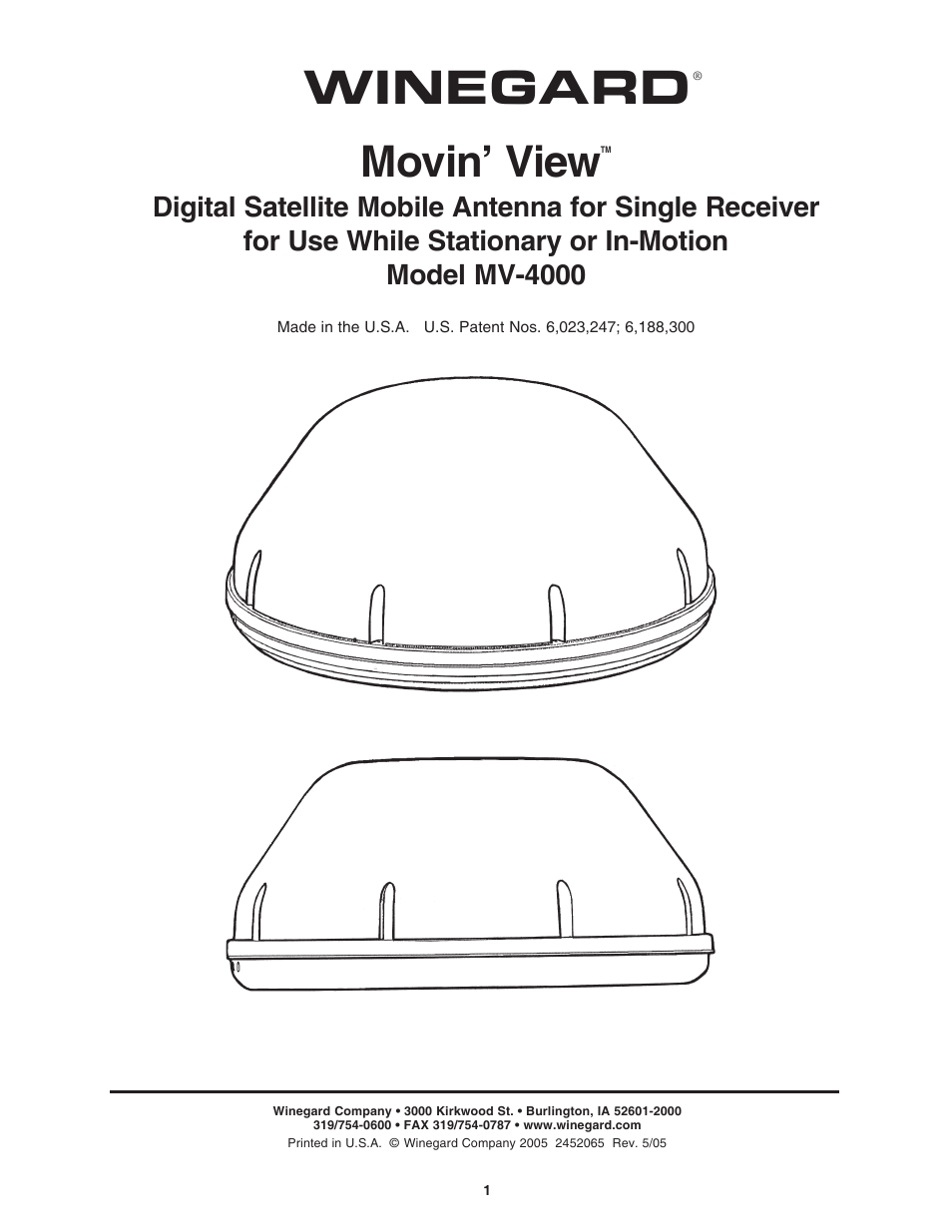 Winegard MV-4000 User Manual | 12 pages