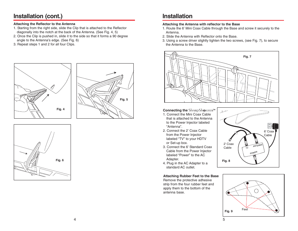 Installation, Installation (cont.) | Winegard SharpShooter SS-3000 User Manual | Page 4 / 4
