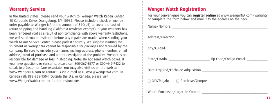 Wenger AquaGraph 70832 User Manual | Page 10 / 10