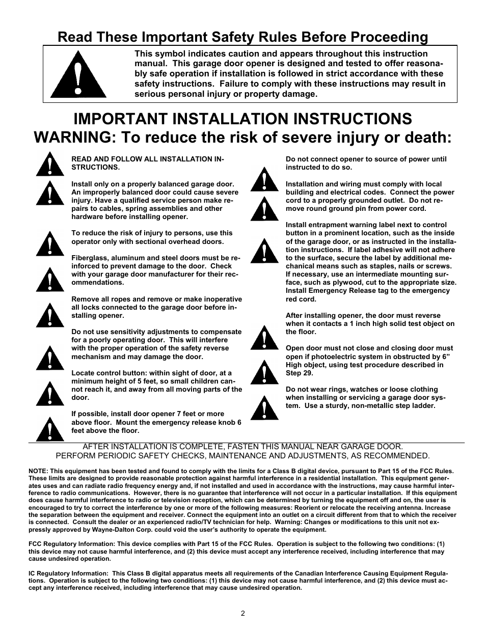 Wayne 3018 User Manual | Page 2 / 40
