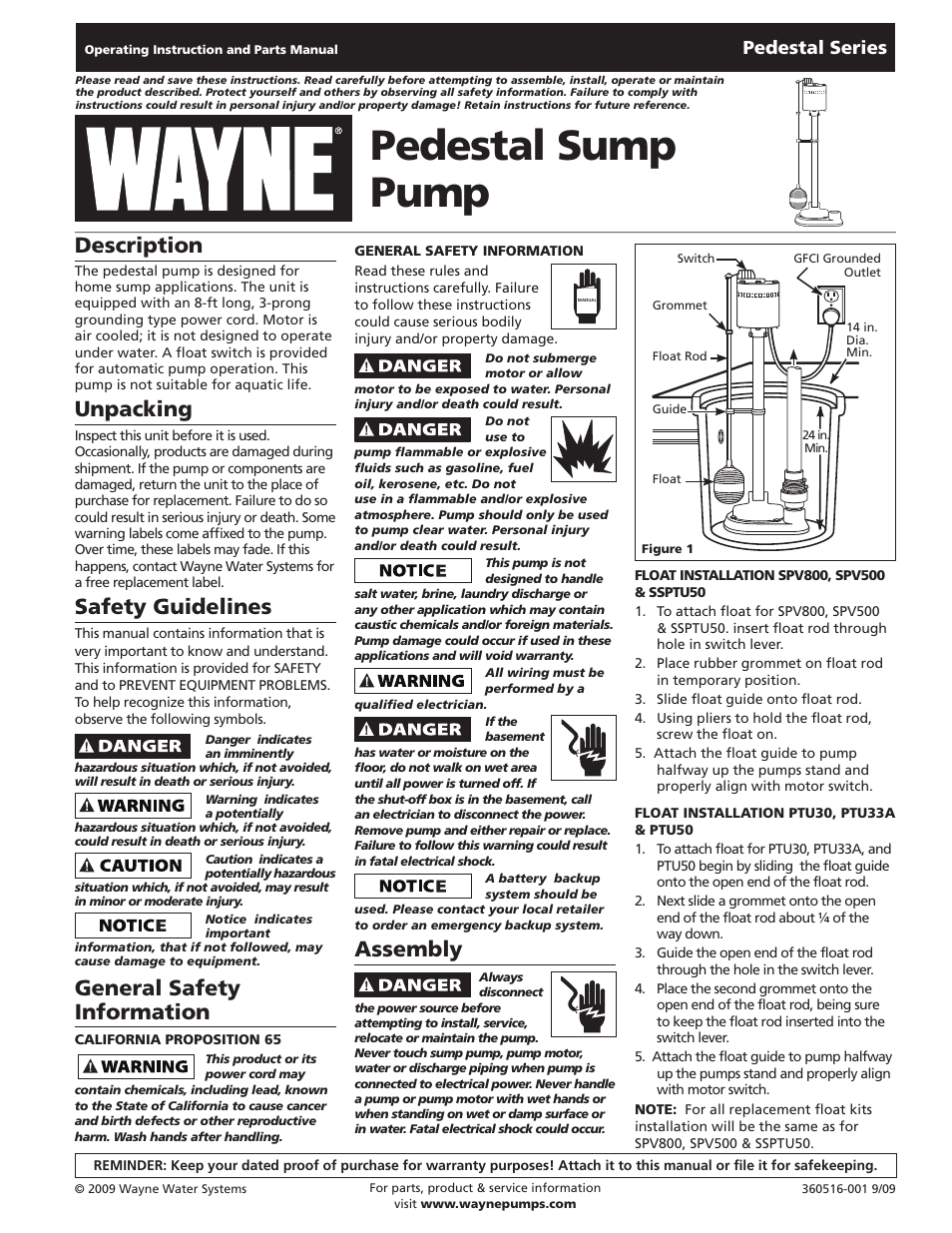 Wayne 360516-001 User Manual | 12 pages