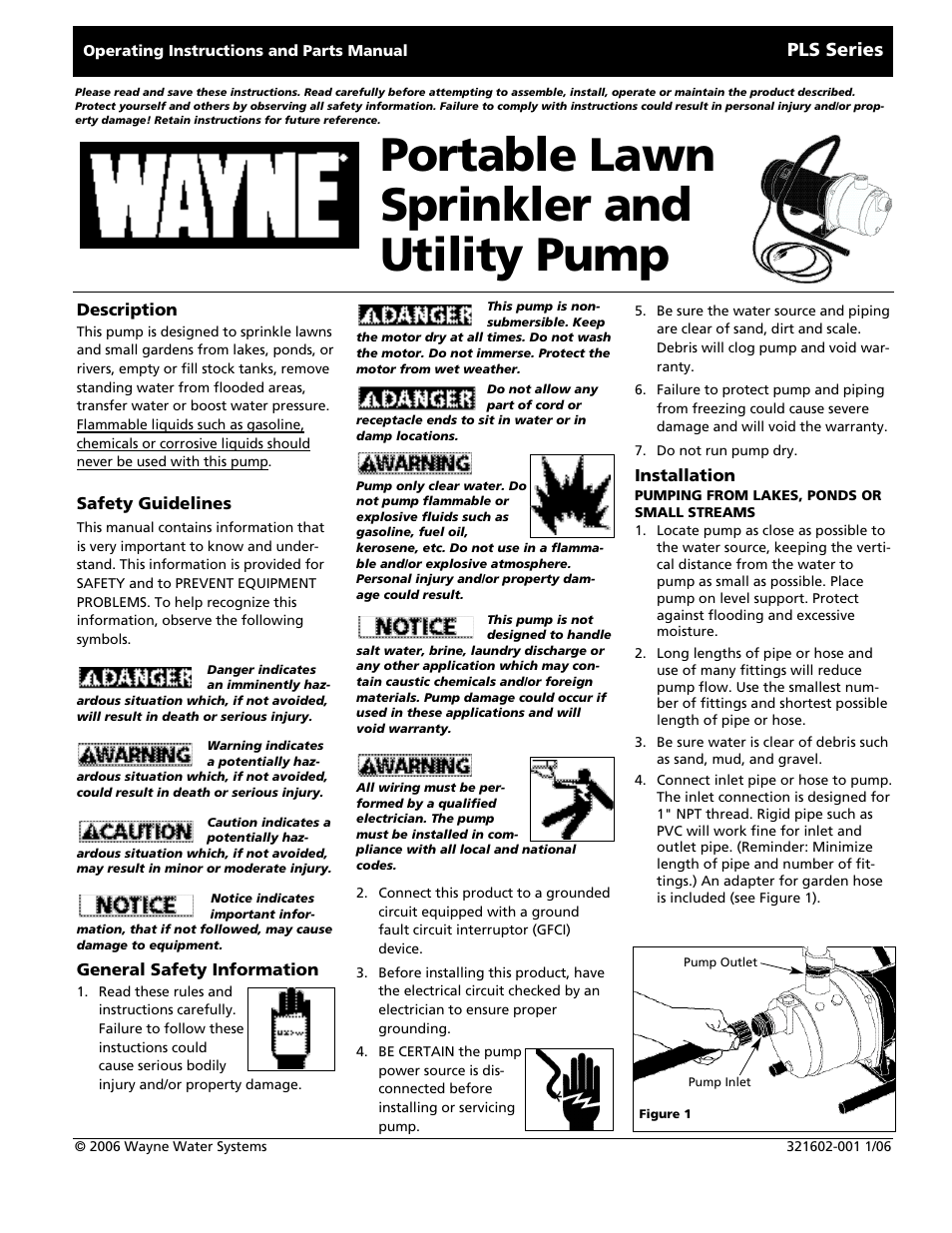 Wayne PLS Series User Manual | 12 pages
