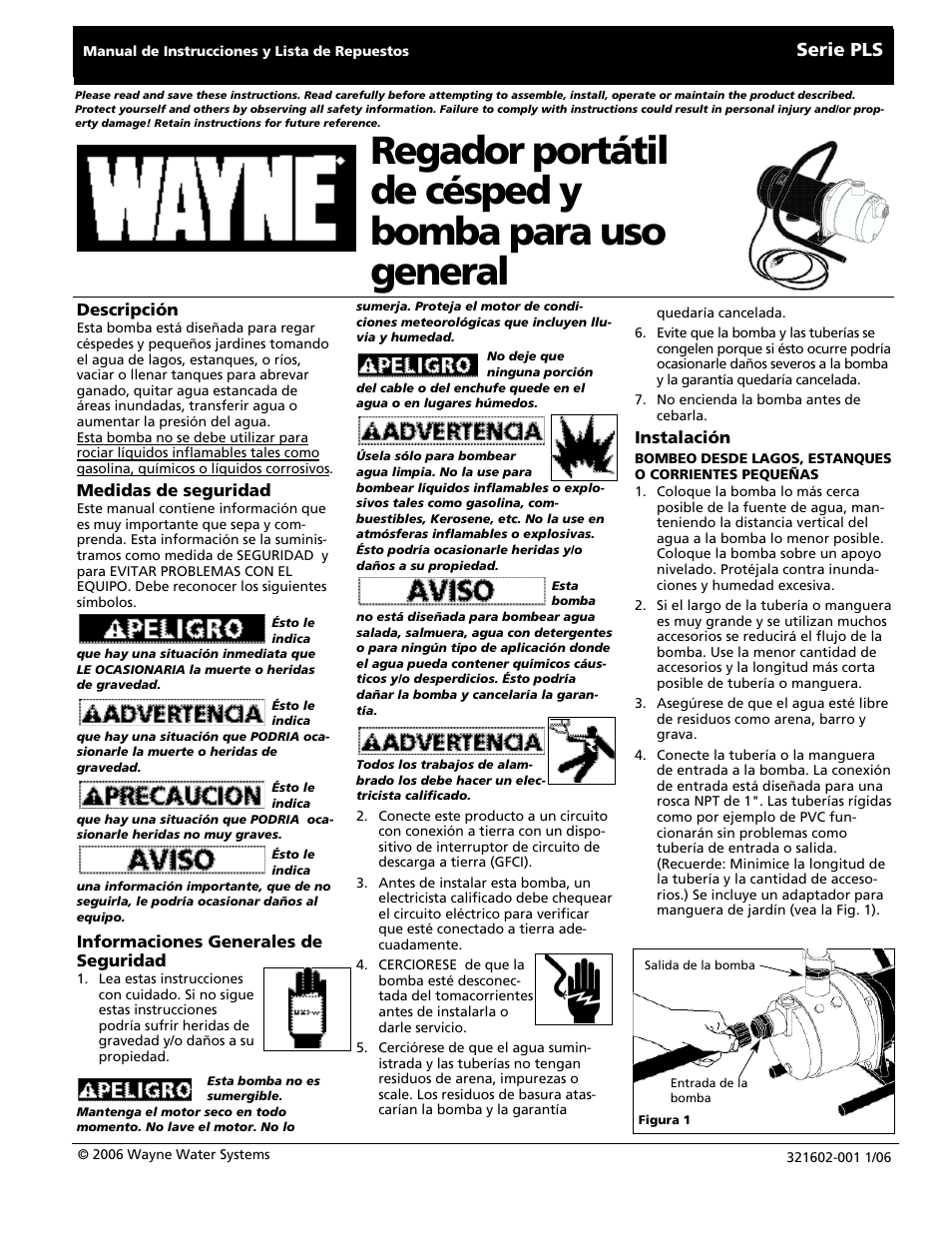 Serie pls | Wayne PLS Series User Manual | Page 9 / 12