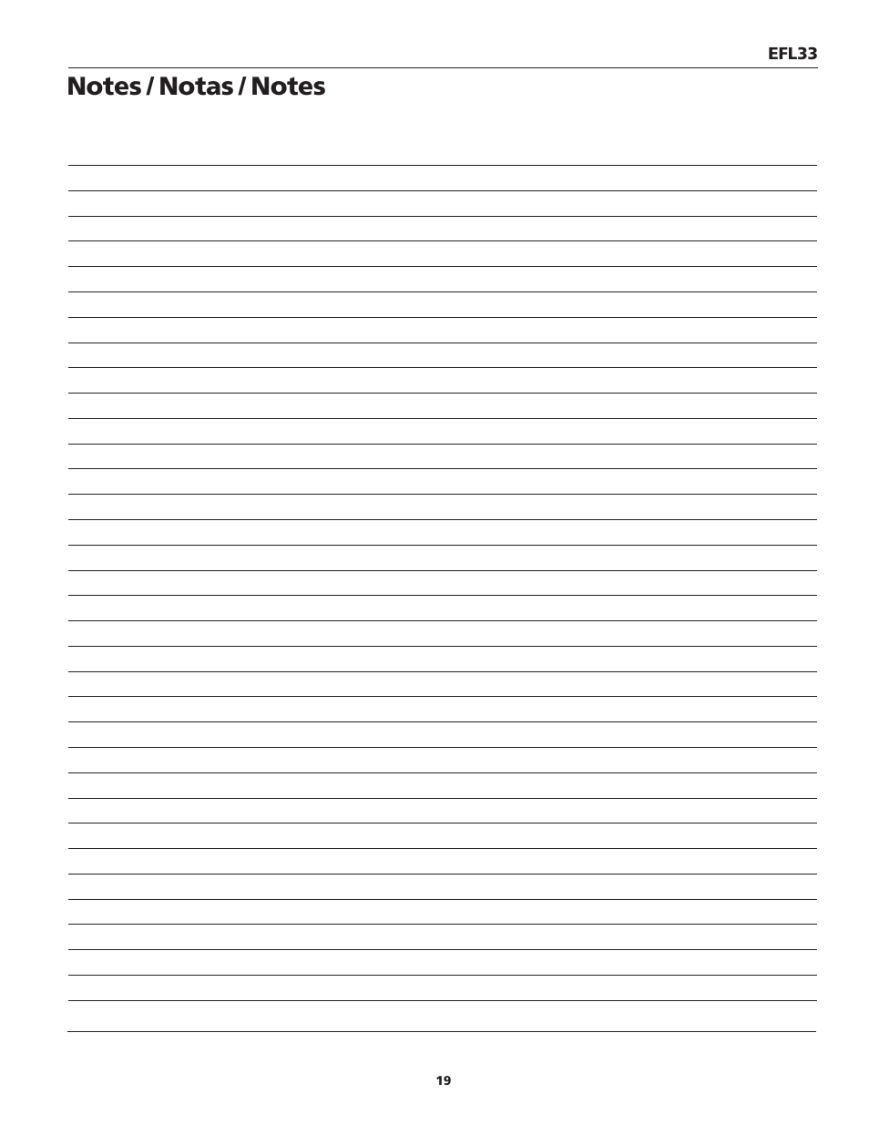 Efl33 | Wayne 330102-001 User Manual | Page 19 / 20