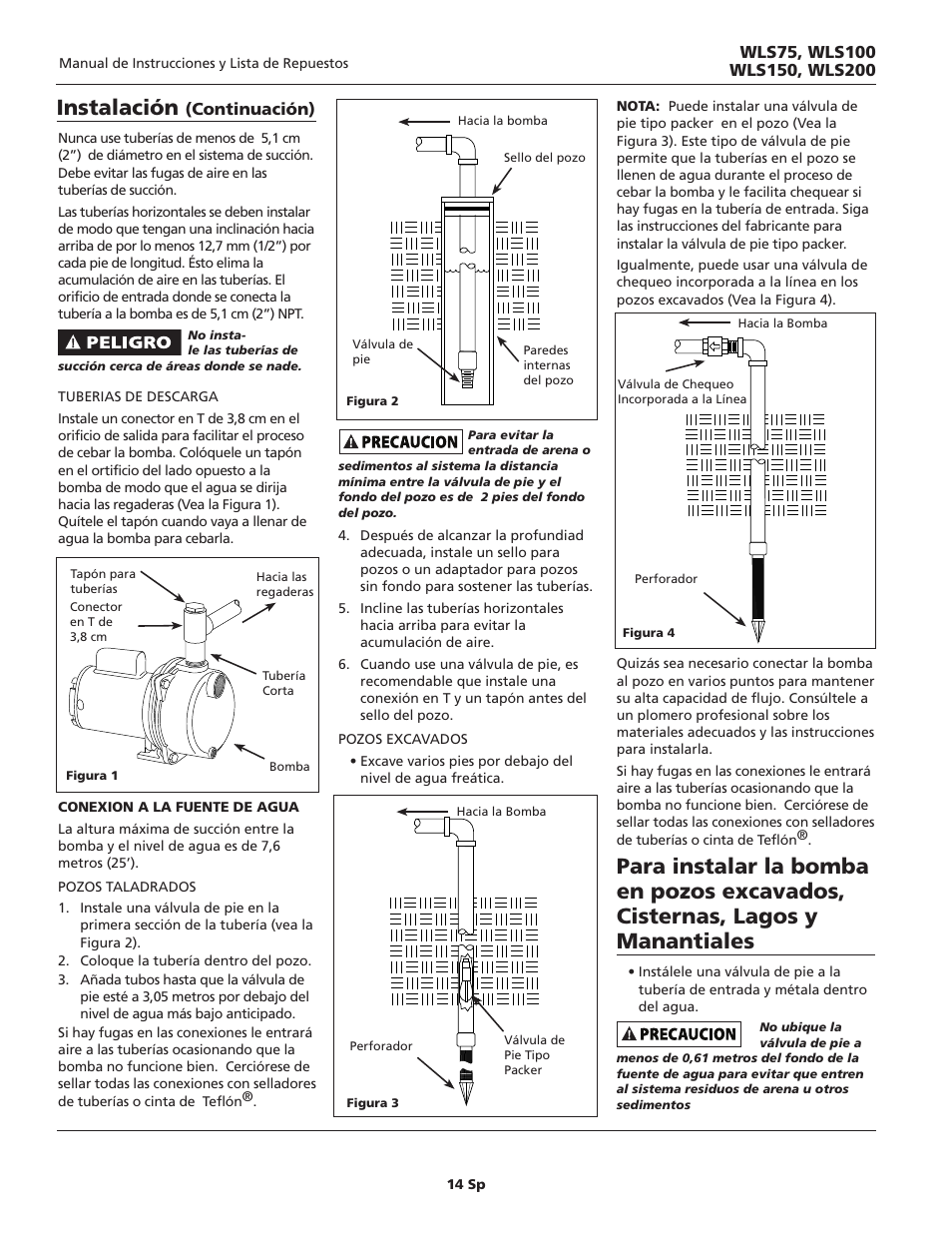 Instalación, Continuación) | Wayne WLS75 User Manual | Page 14 / 20