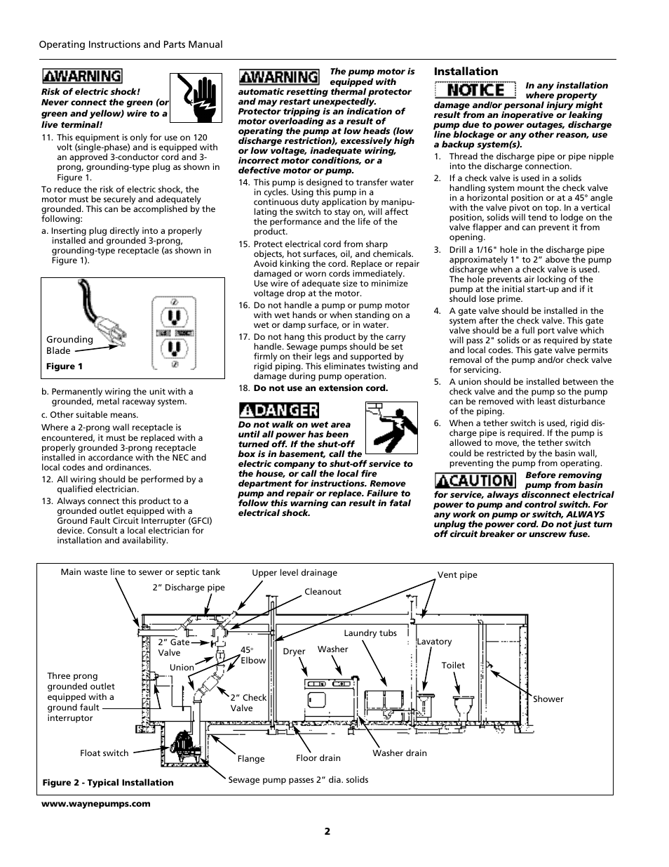 Wayne DSP60 User Manual | Page 2 / 12