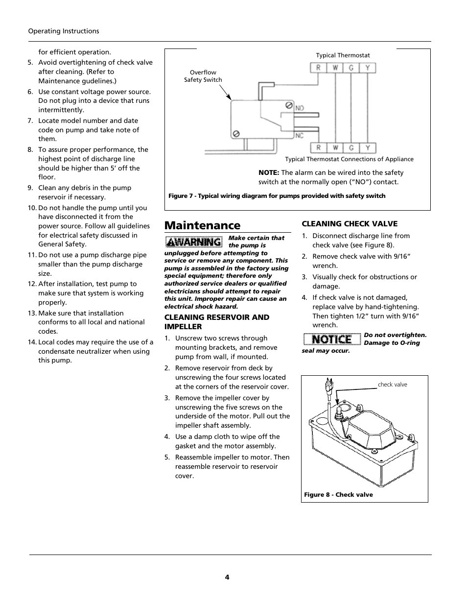 Maintenance | Wayne WCP85 User Manual | Page 4 / 12