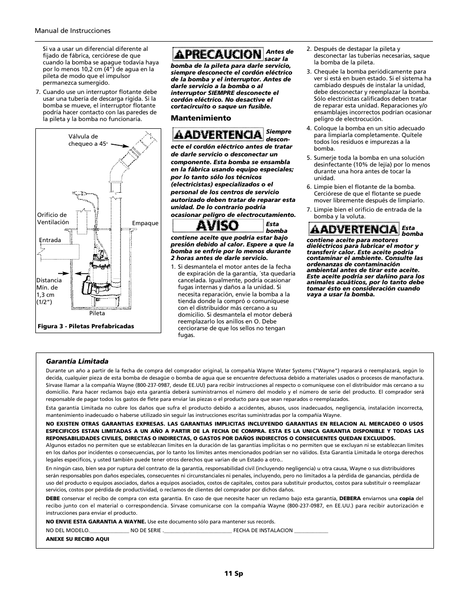 Wayne EFL30 User Manual | Page 11 / 12