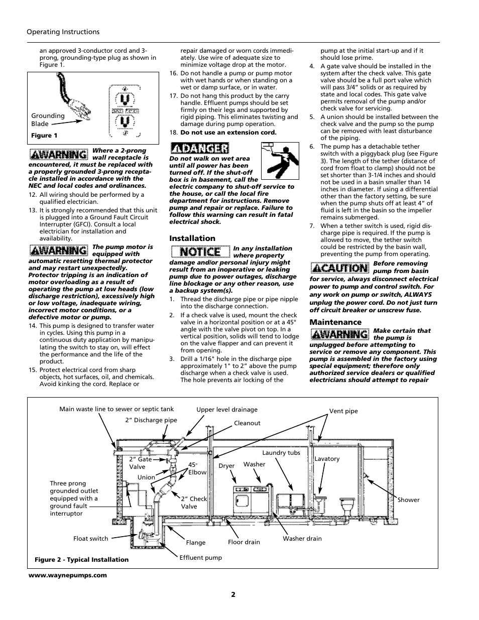 Wayne EFL30 User Manual | Page 2 / 12