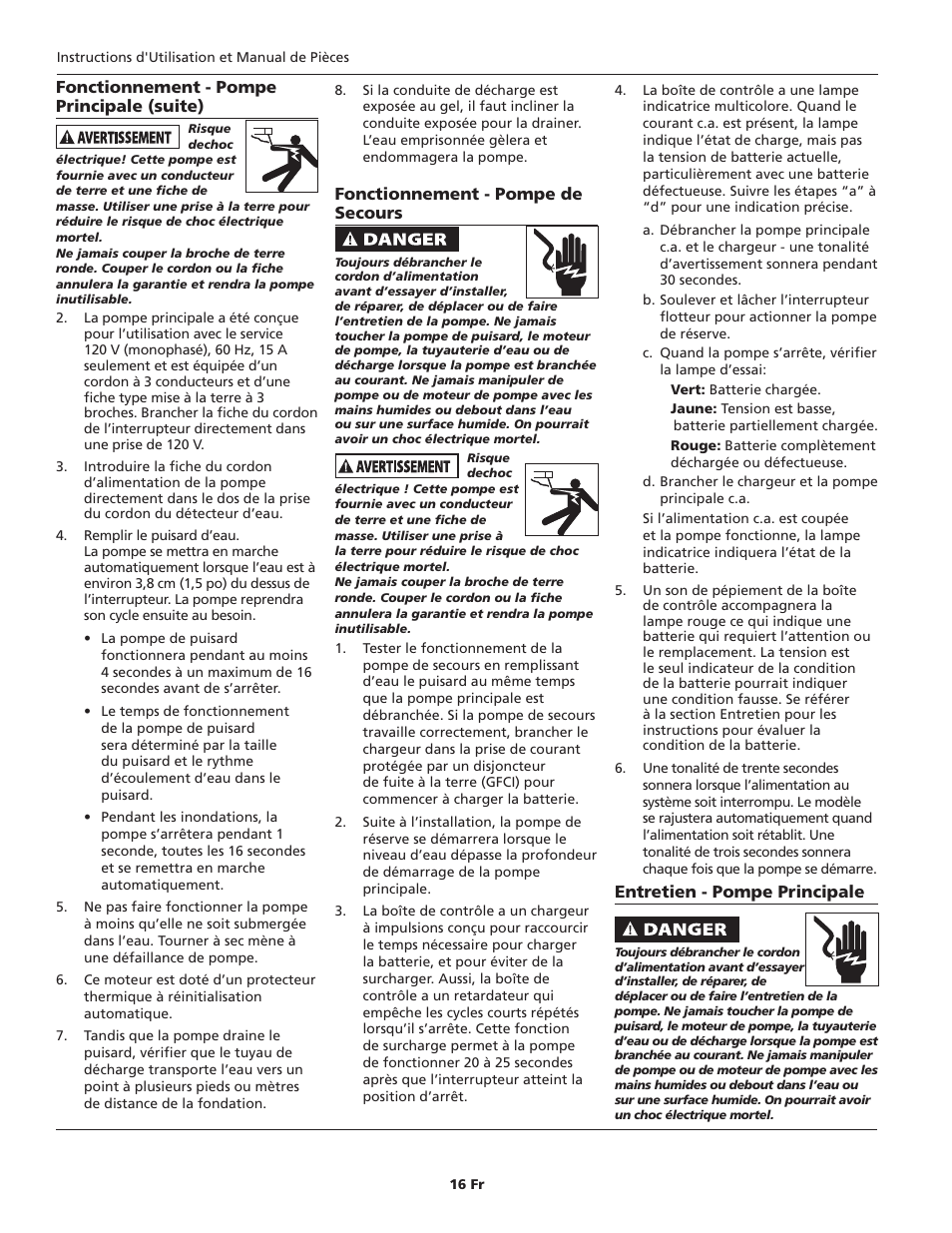 Wayne ESP25 User Manual | Page 16 / 36