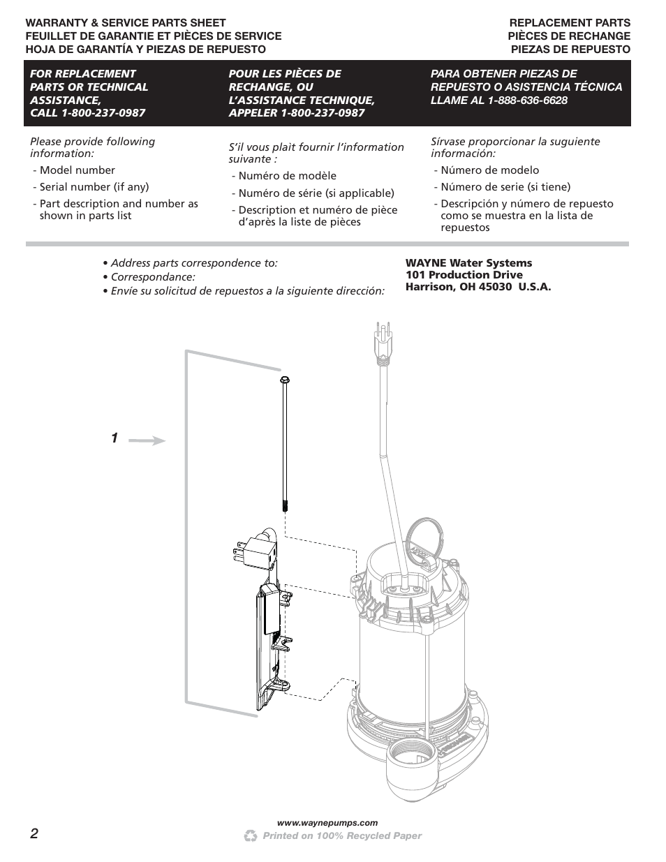 Wayne CDUCAP1000 User Manual | Page 2 / 4