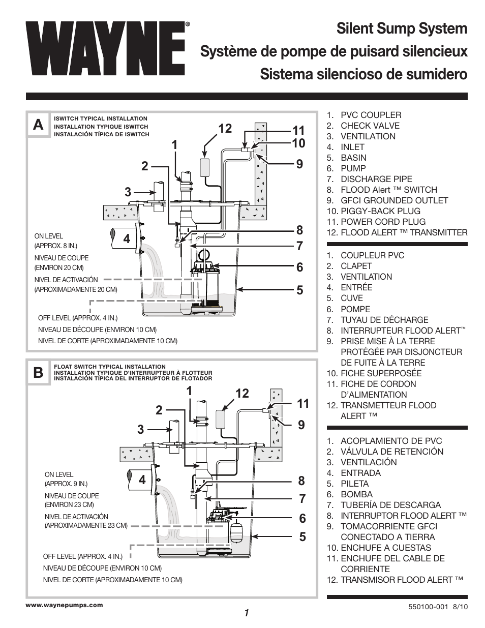 Wayne 550100-001 User Manual | 4 pages