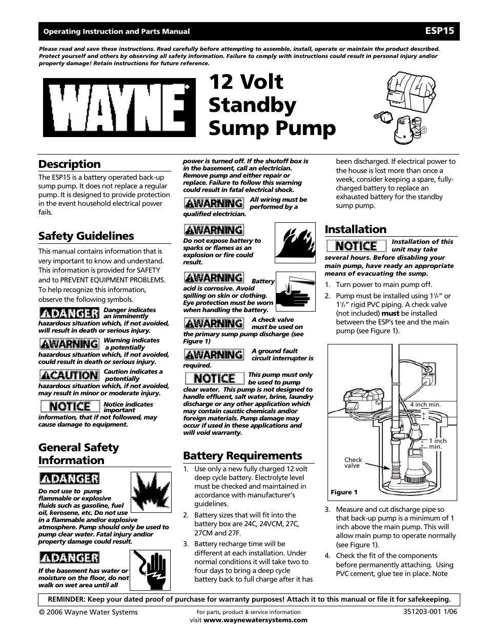 Wayne 351203-001 User Manual | 12 pages