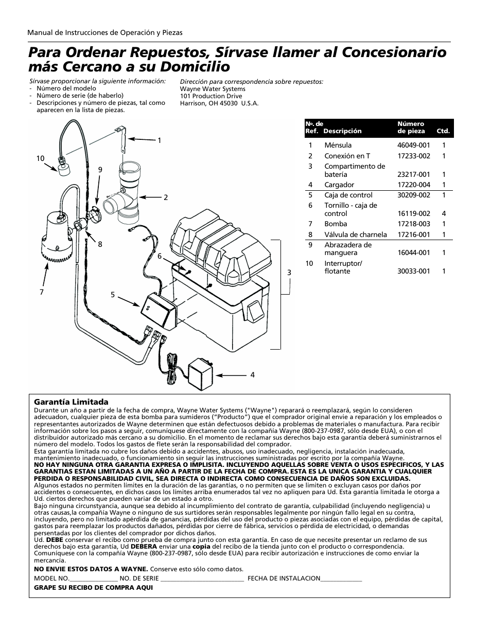 Wayne 351203-001 User Manual | Page 12 / 12