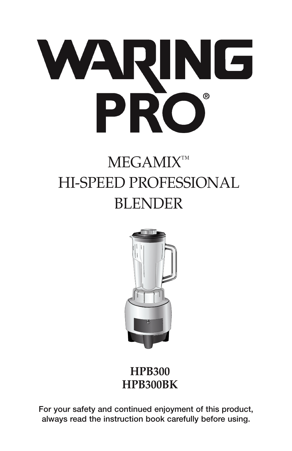 Waring MEGAMIX HPB300BK User Manual | 8 pages