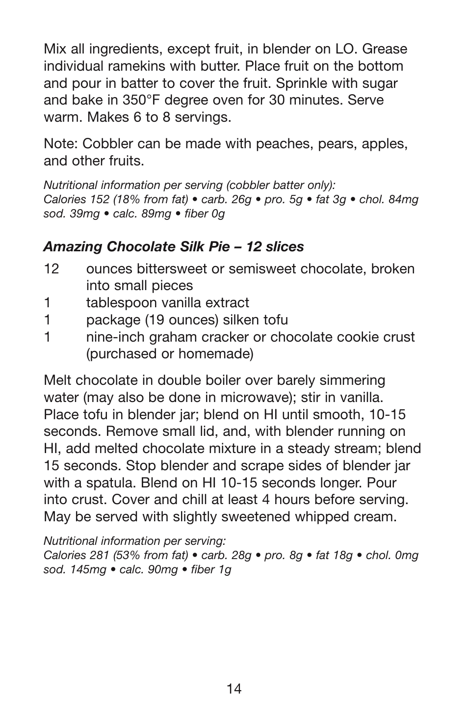 Waring WPB User Manual | Page 15 / 16