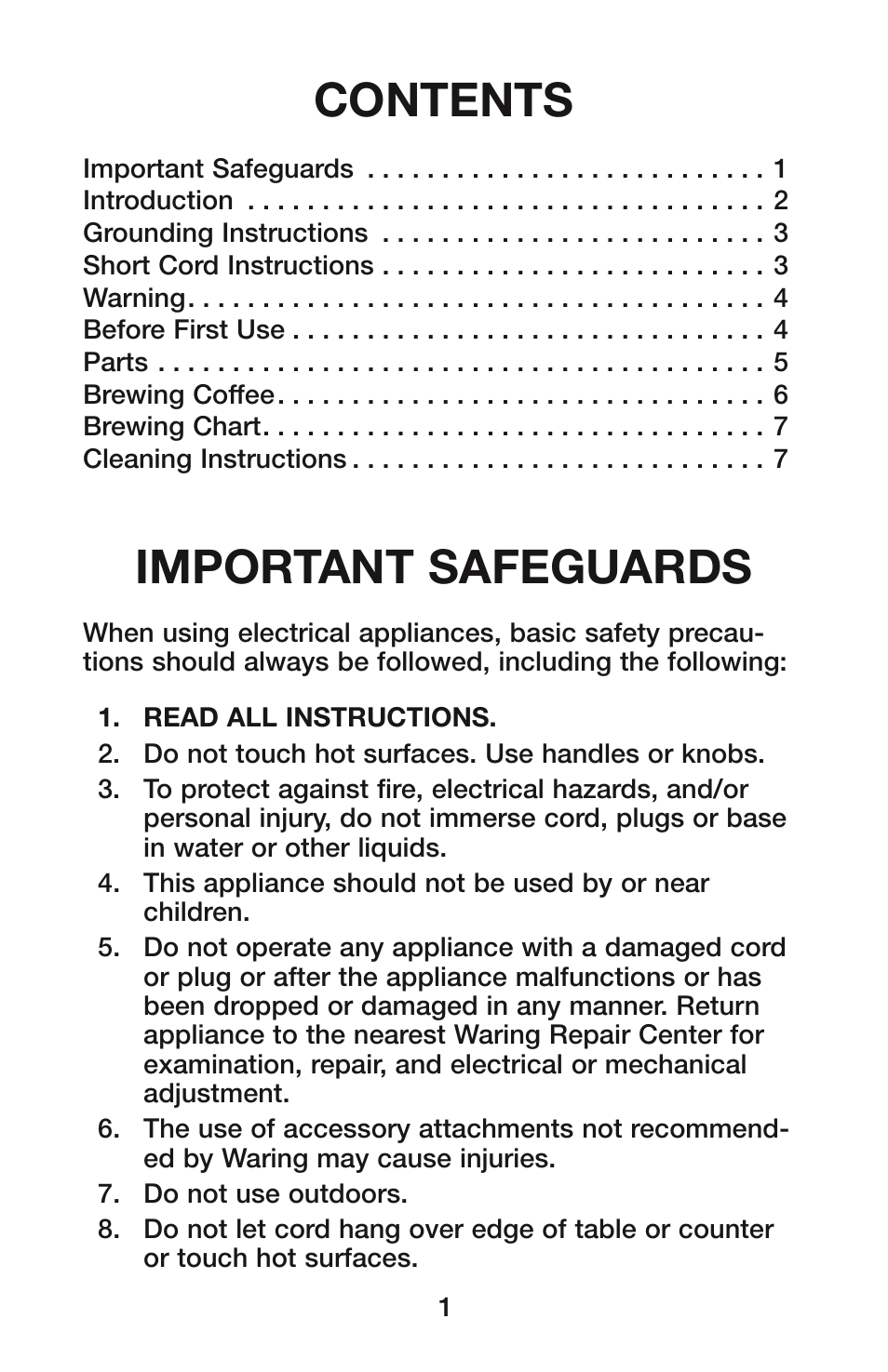 Waring CU-55 User Manual | Page 2 / 10