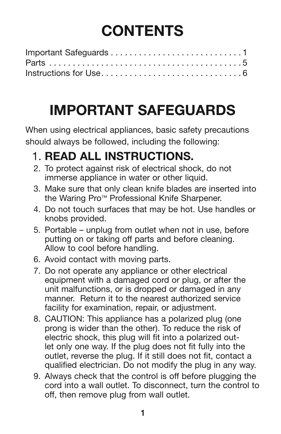 Waring KS80 User Manual | Page 2 / 12