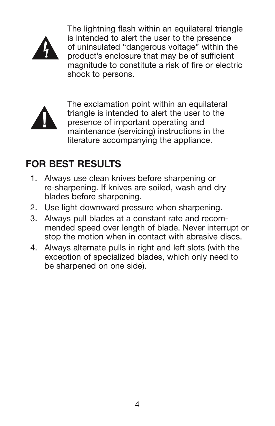 For best results | Waring KS80 User Manual | Page 5 / 12