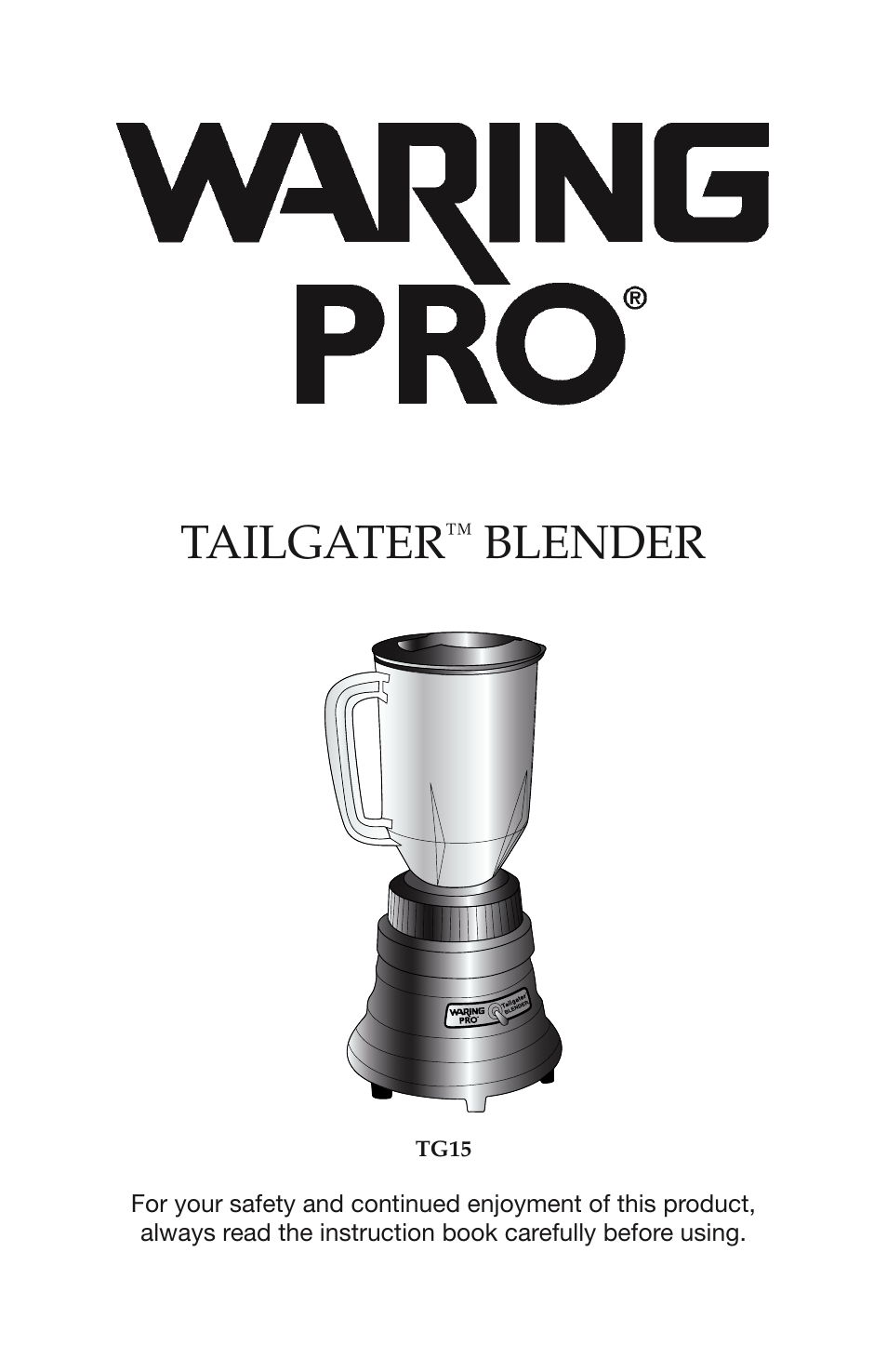 Waring TAILGATER TG15 User Manual | 8 pages