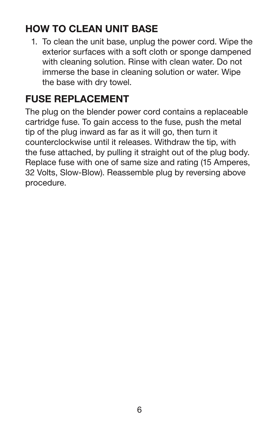 Waring TAILGATER TG15 User Manual | Page 7 / 8