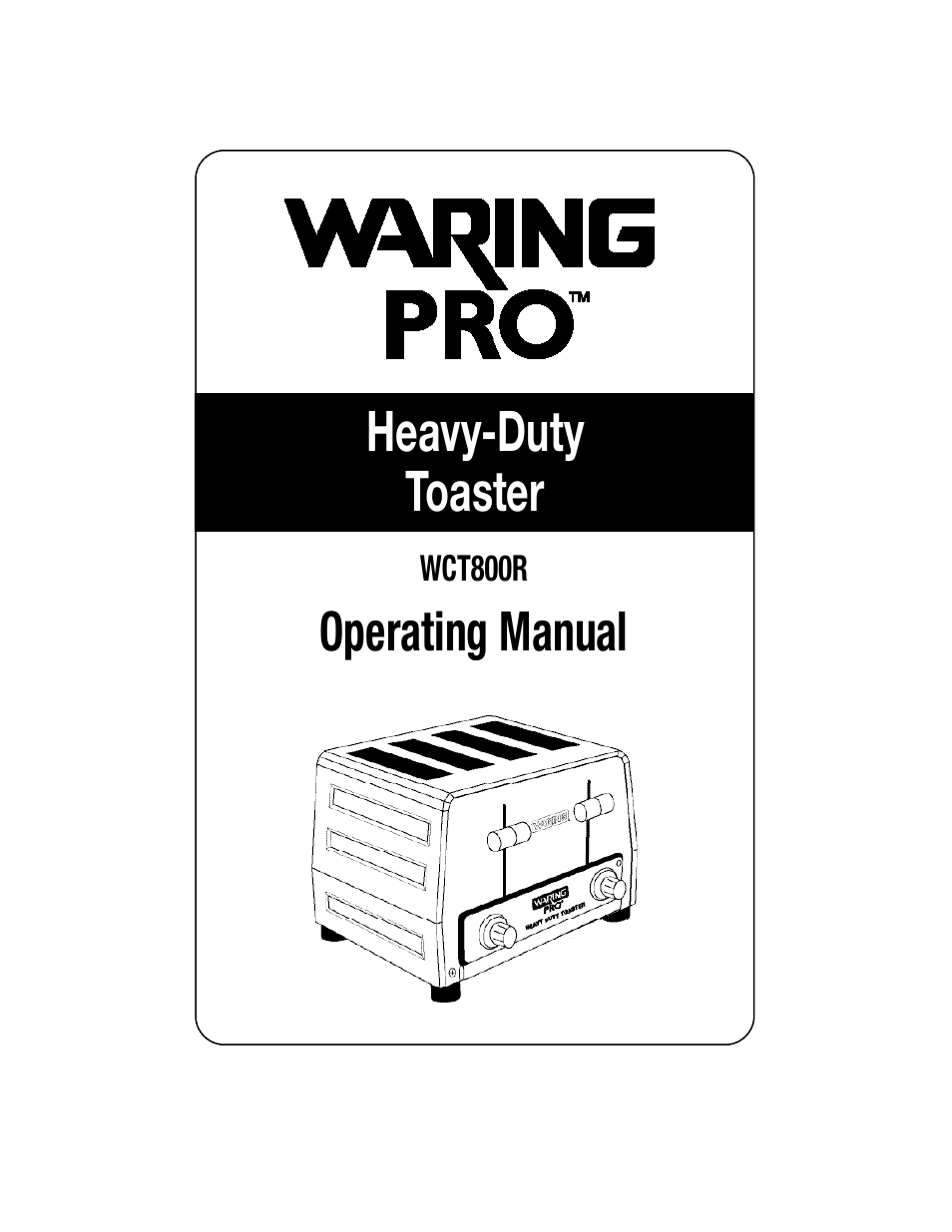 Waring WCT800R User Manual | 7 pages