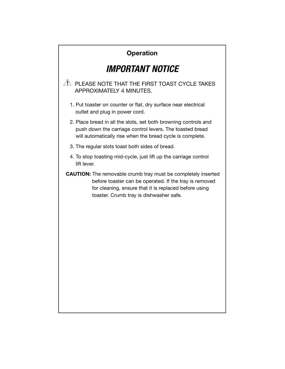 Important notice | Waring WCT800R User Manual | Page 5 / 7