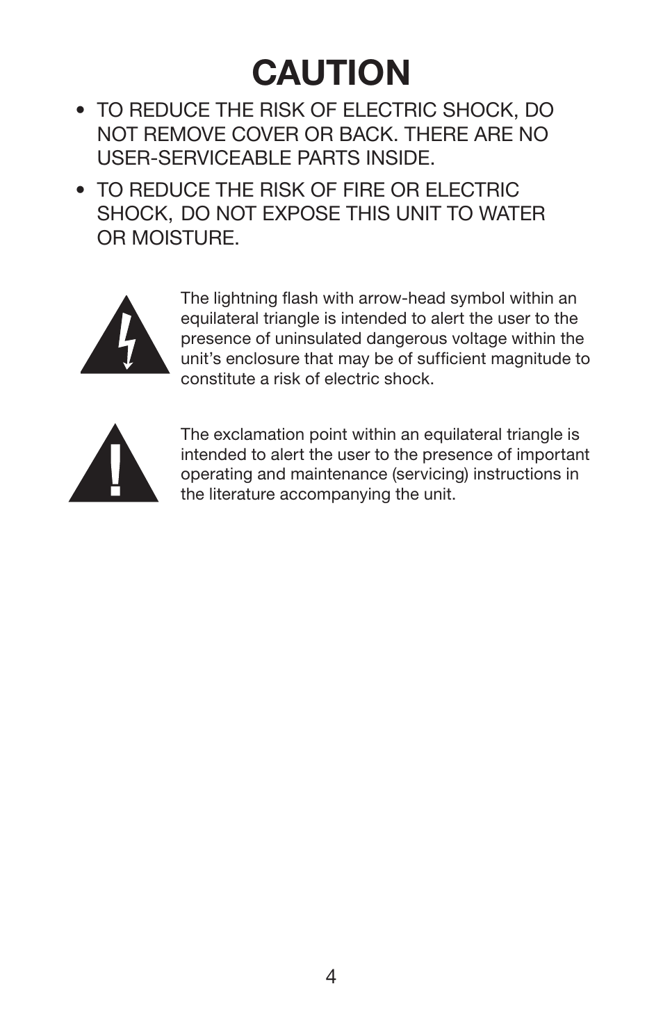 Caution | Waring WARNING PROTM PC100 User Manual | Page 5 / 13