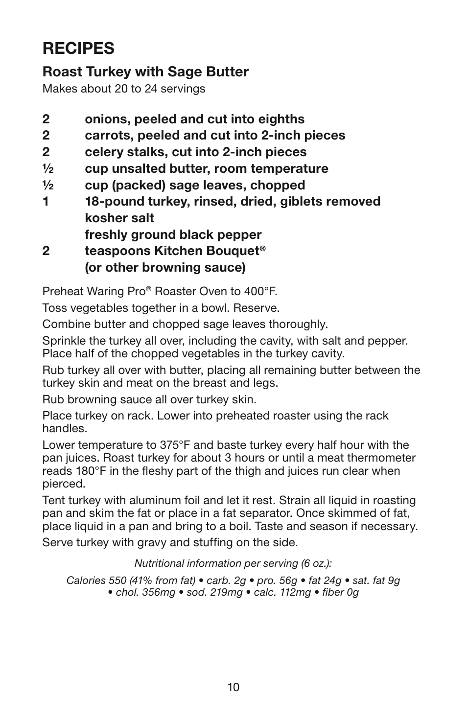 Recipes | Waring RO18B User Manual | Page 11 / 20