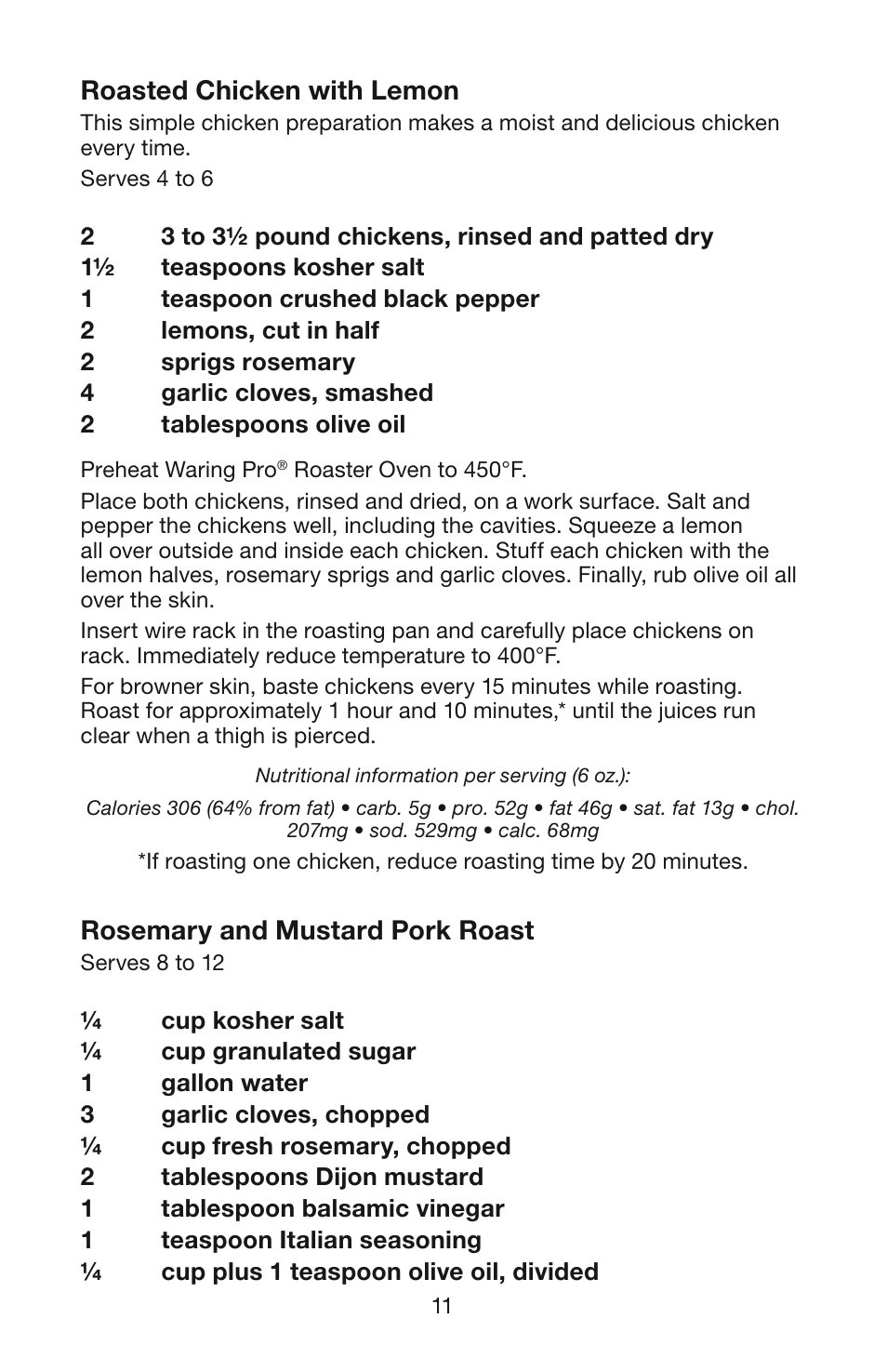 Waring RO18B User Manual | Page 12 / 20