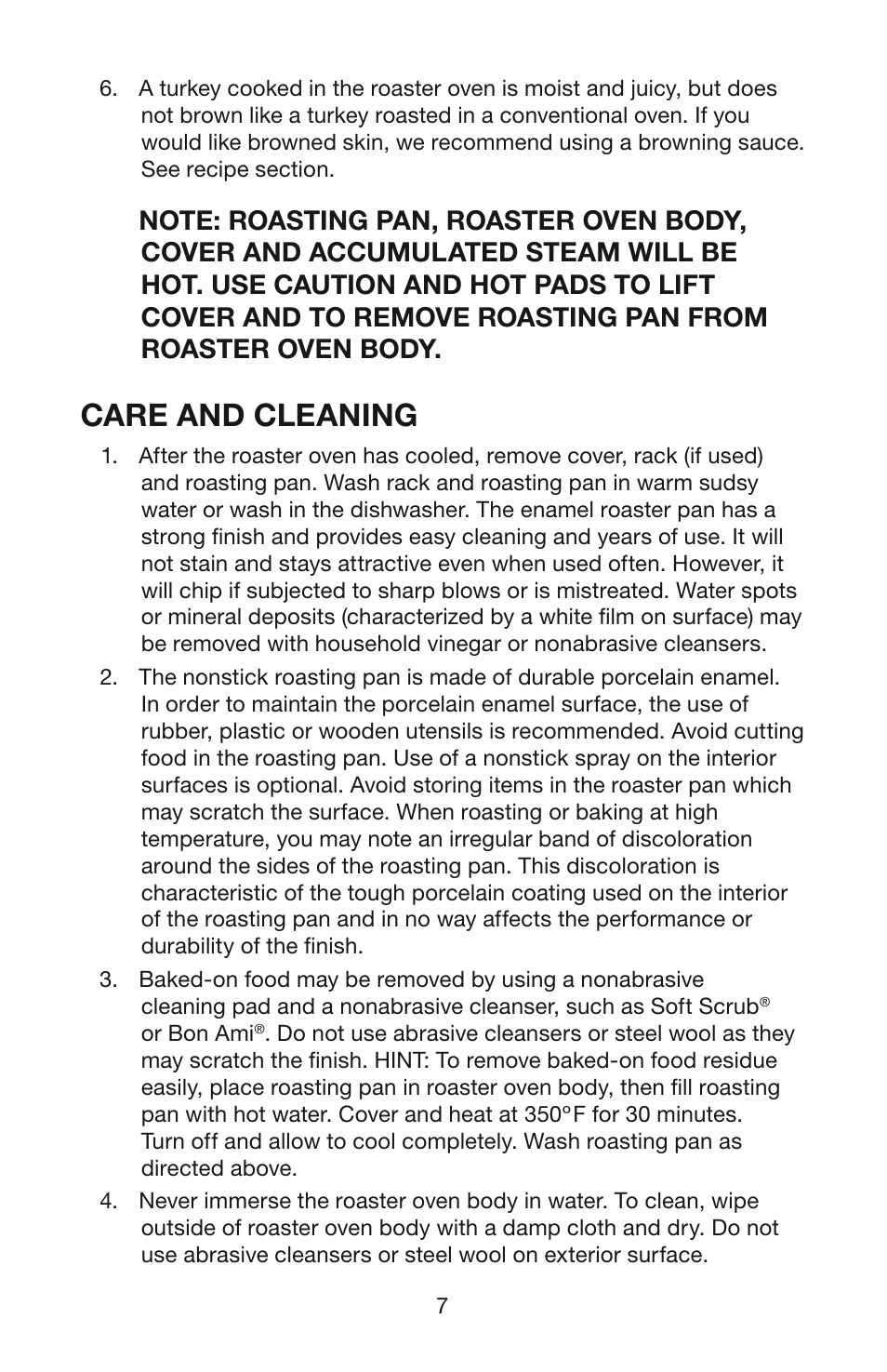 Care and cleaning | Waring RO18B User Manual | Page 8 / 20