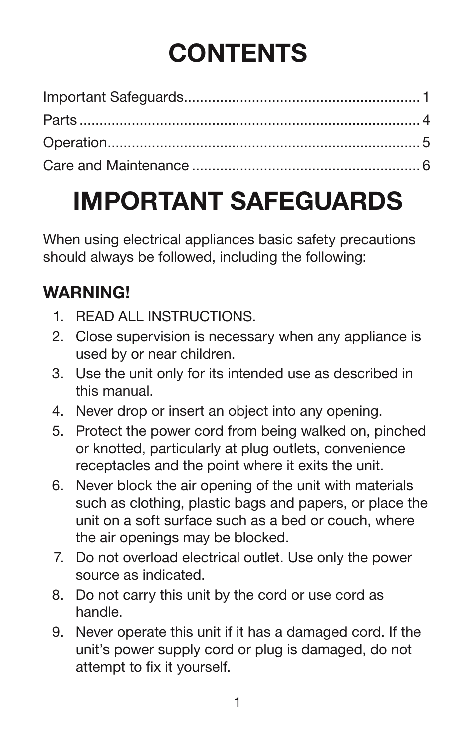 Waring WM007 User Manual | Page 2 / 18