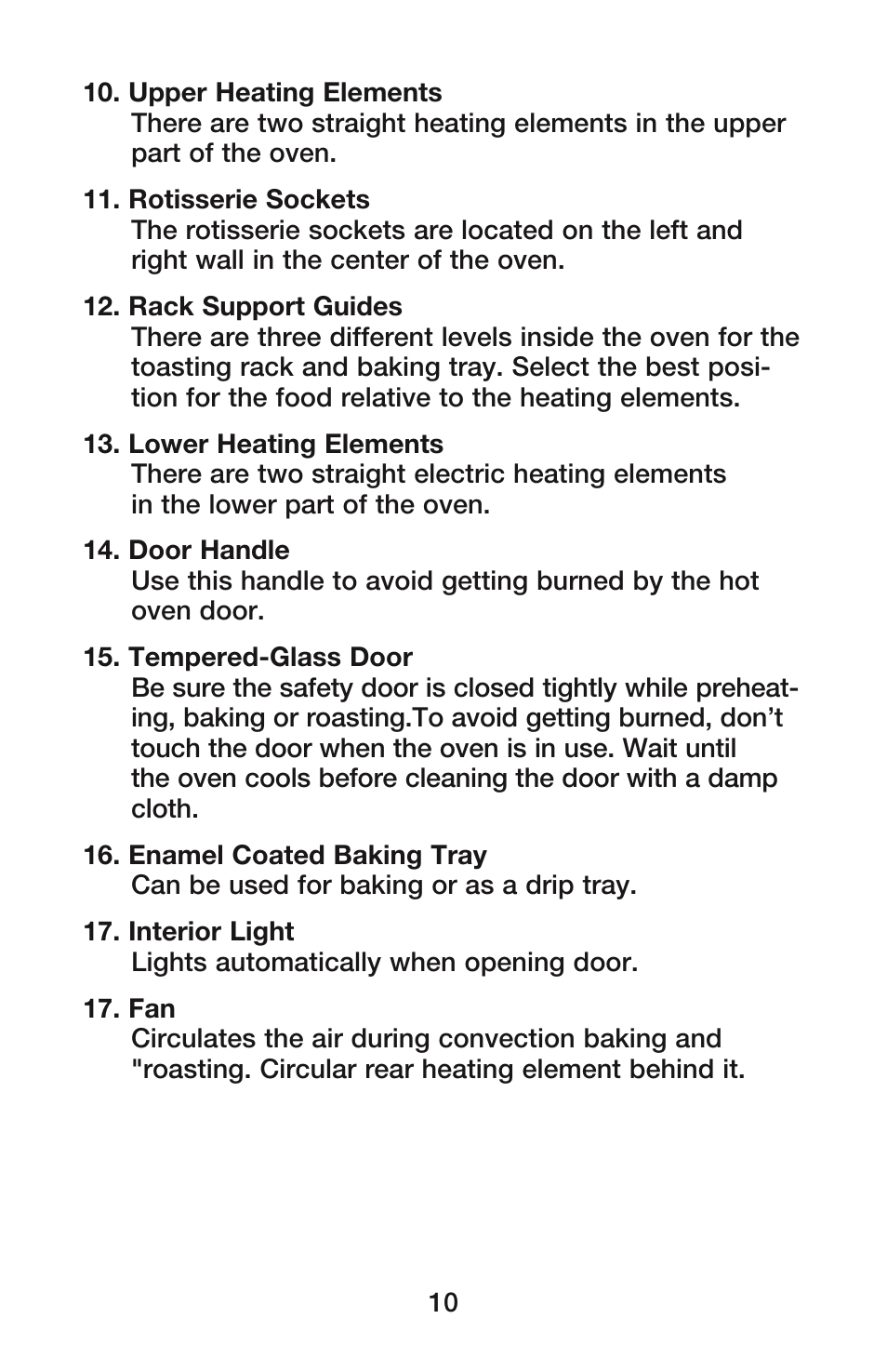 Waring CO900B User Manual | Page 10 / 55