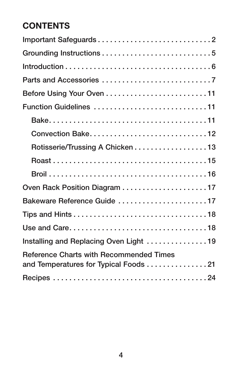 Waring CO900B User Manual | Page 4 / 55