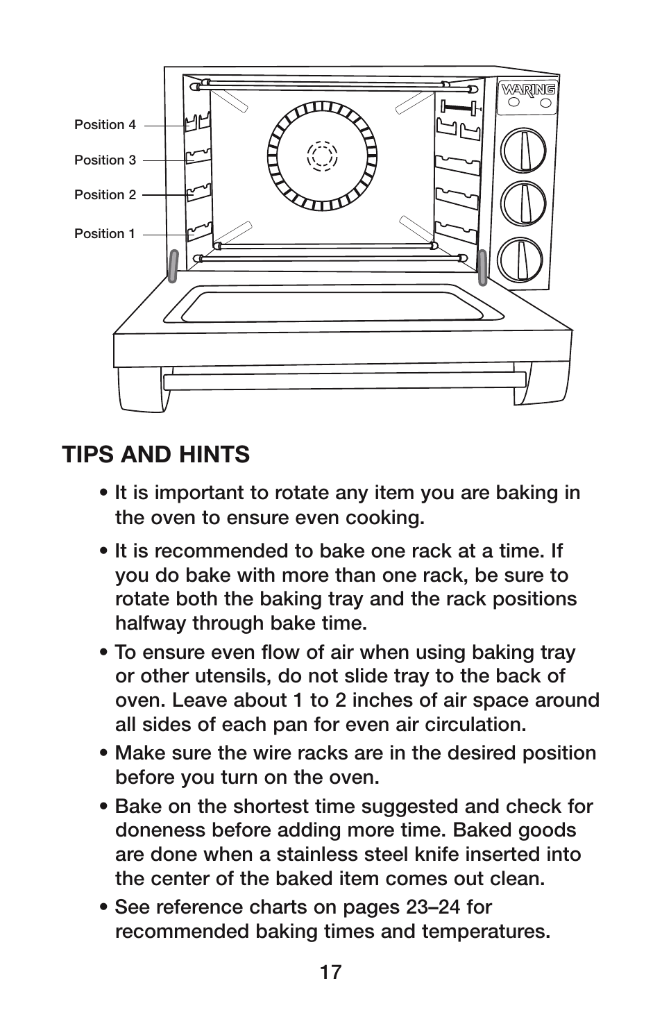 Tips and hints | Waring CO1500B User Manual | Page 17 / 55