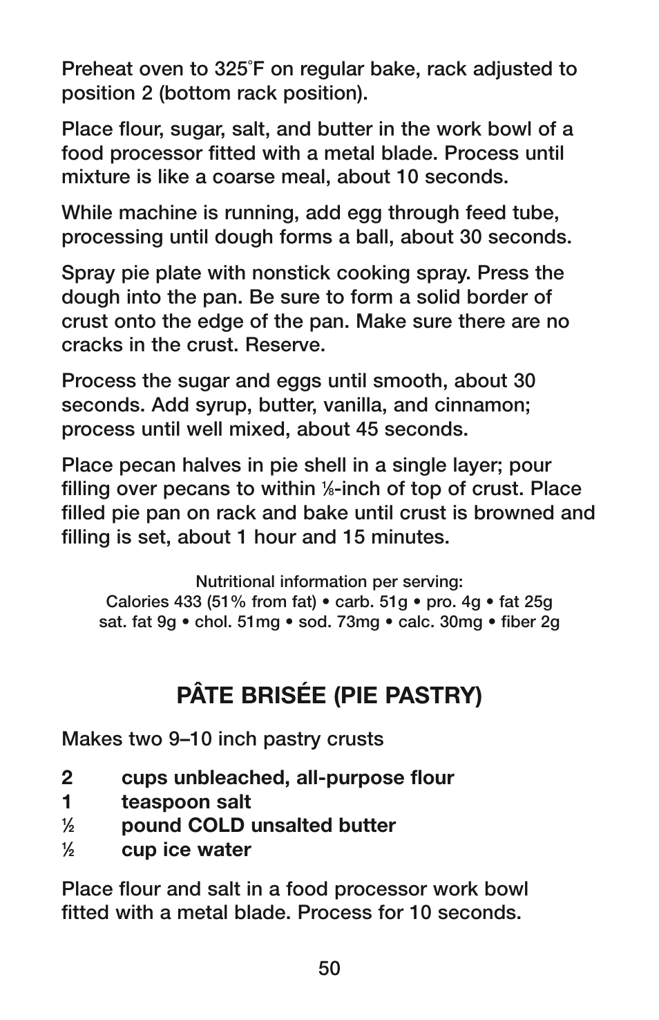 Pâte brisée (pie pastry) | Waring CO1500B User Manual | Page 50 / 55